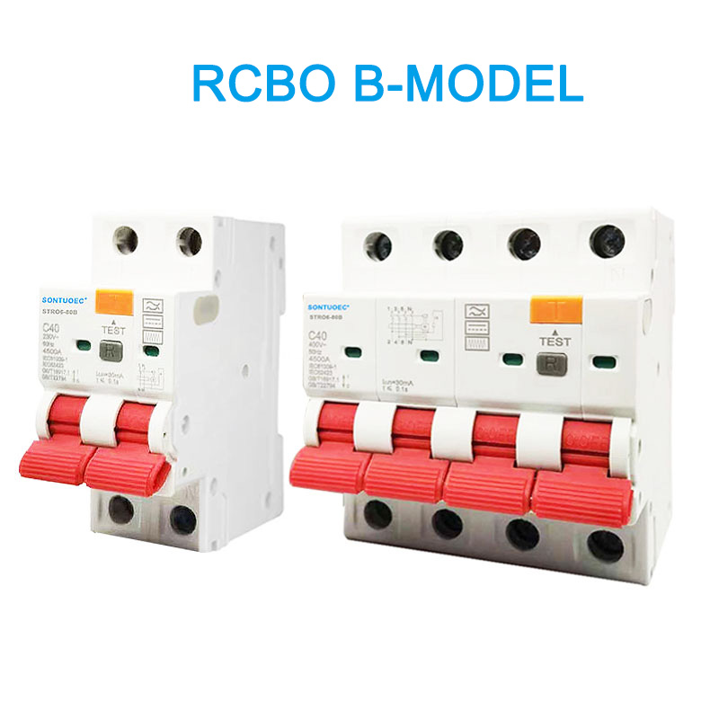 RCBO B մոդել 2P 4P մնացորդային ընթացիկ անջատիչ